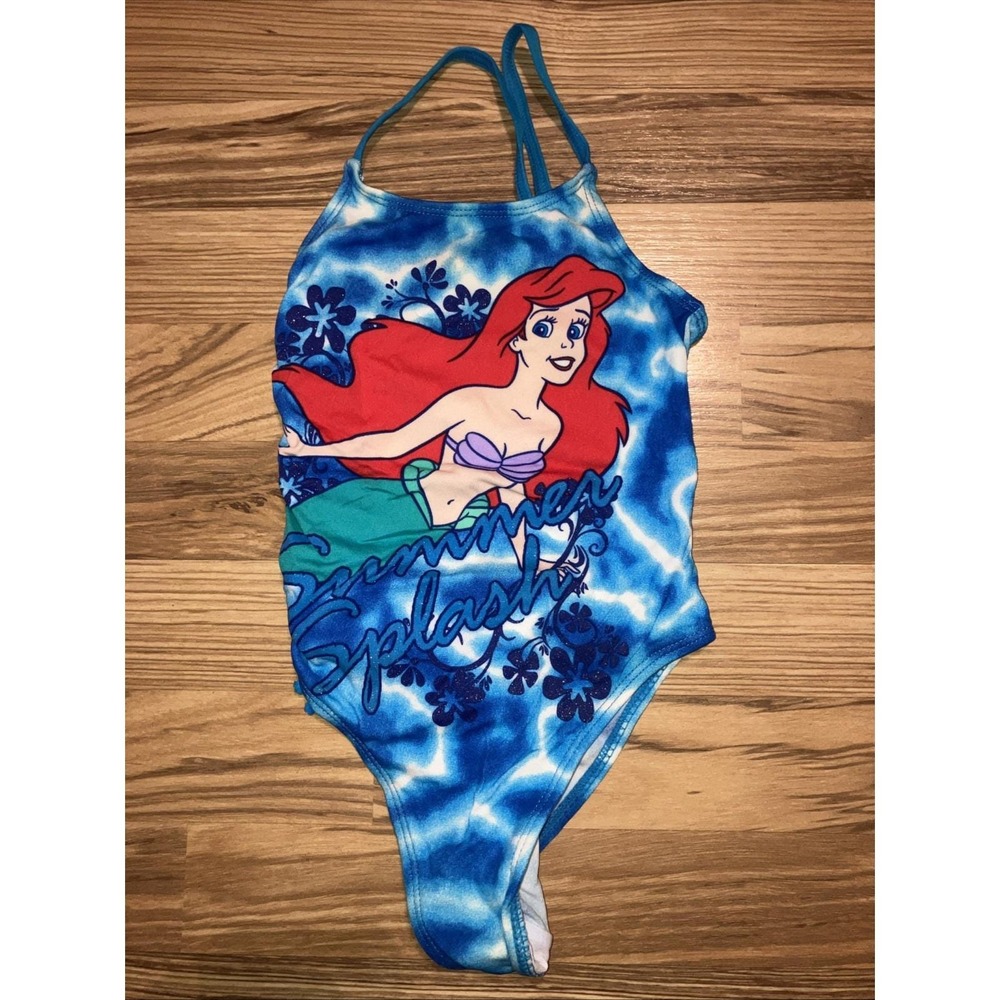Disney Little Mermaid Swimsuit Girls Size‎ 6 Ariel 2007  Y2K Bathing Suit